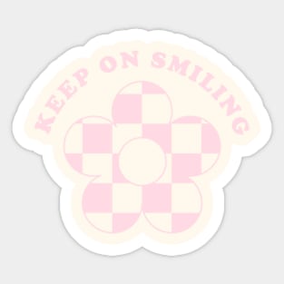 Keep on smiling! Aesthetic self love affirmations! Pink aesthetic art! Pastel pink aesthetic! Sticker